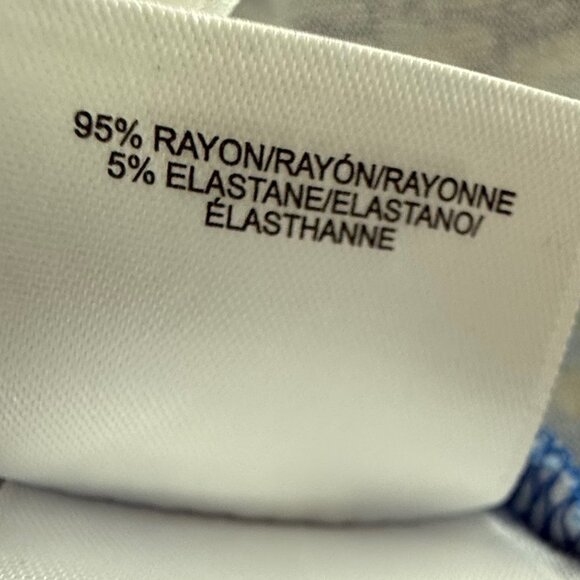 Pappagallo Blue Paisley‎ Jersey Stretch 3/4 Sleeve Dress Size L - Picture 6 of 7